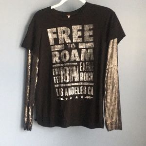 Free People free to roam t shirt sequins size Xs